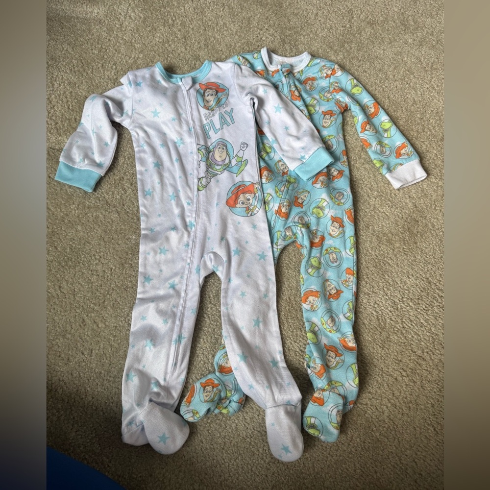 Kids Buzz Lightyear One Piece Pajamas - Blue and White